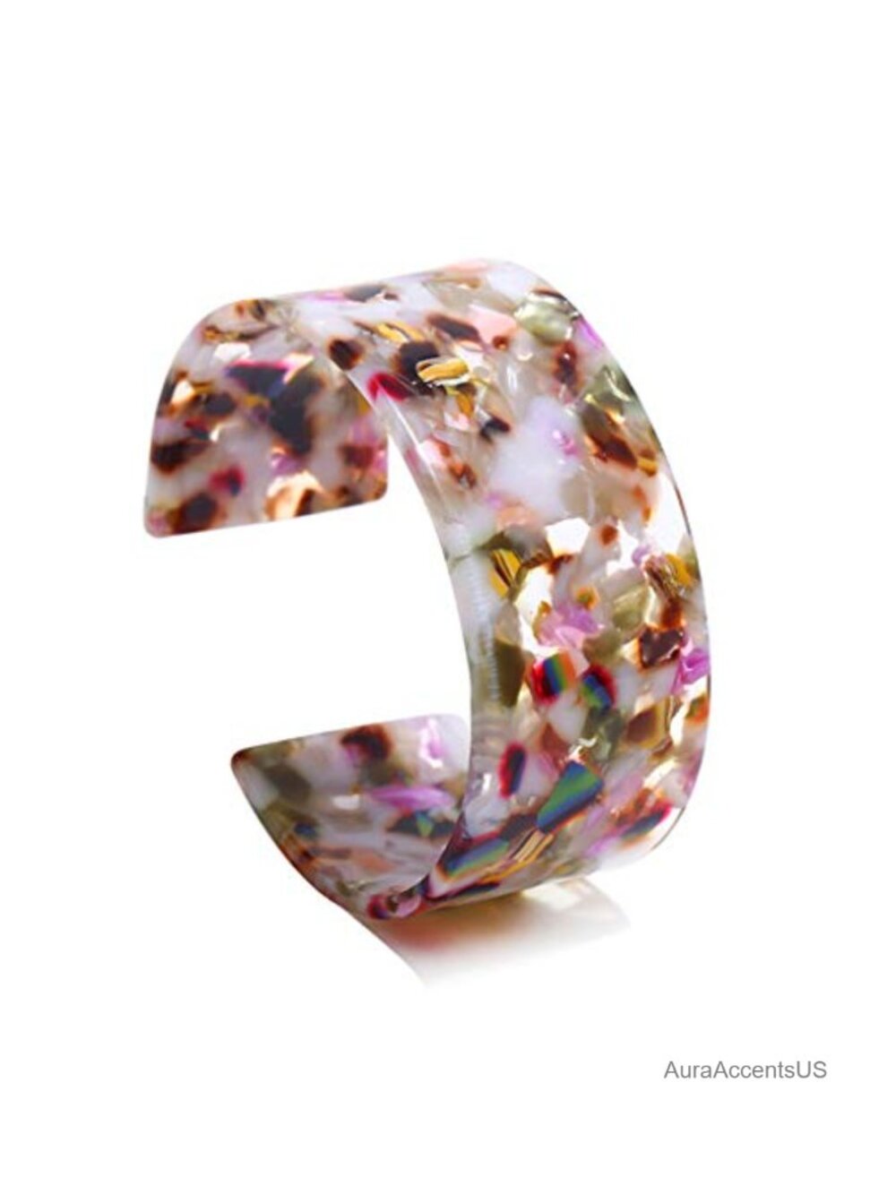 Tortoise Acrylic Open Cuff Bracelet Stackable Bangle Gift for Women
